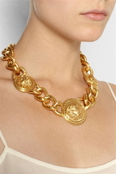 versace gold pendant necklace|Versace jewelry real gold.